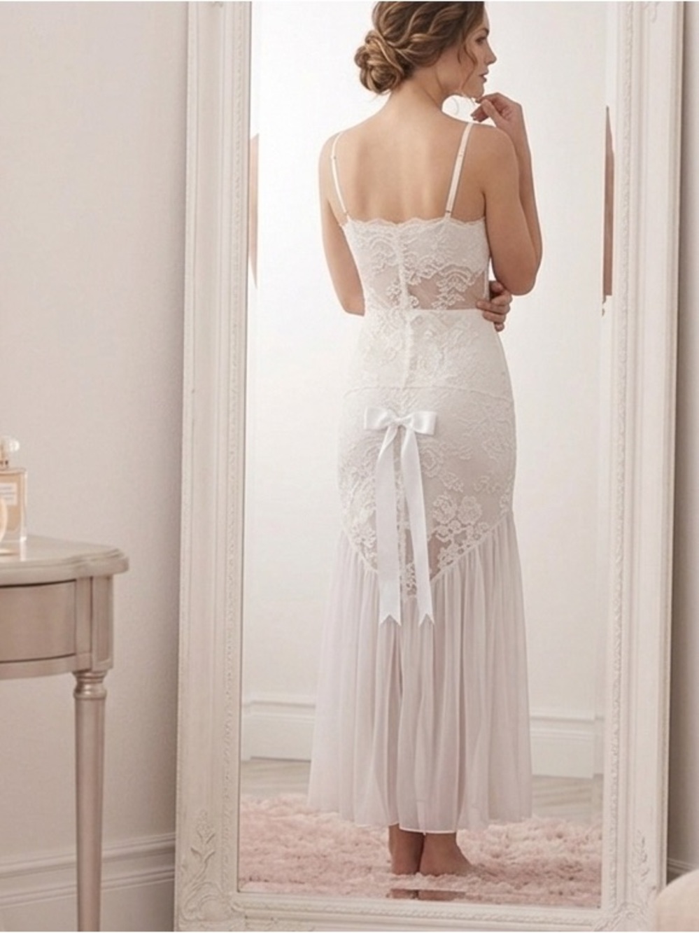 Shirley of Hollywood white lace lingerie gown